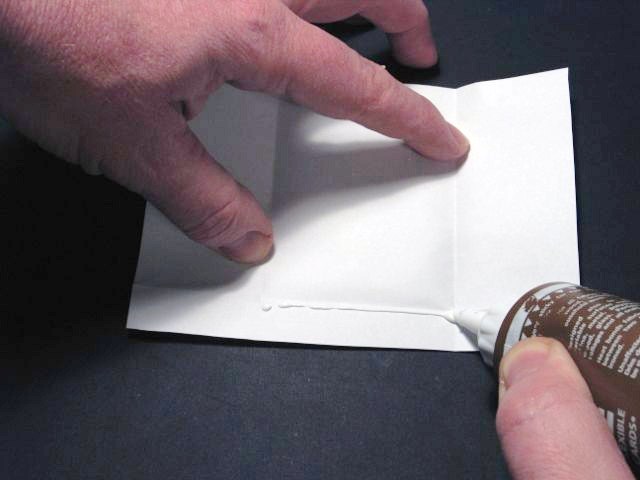 Glue just under the bottom fold